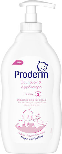 Proderm Shampoo and Bubble Baths 400ml with Pump