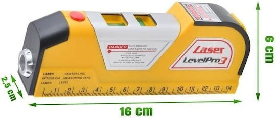 Pro Level Pro3 Γραμμικό Αλφάδι Laser με Εύρος Εργασίας 2.5m