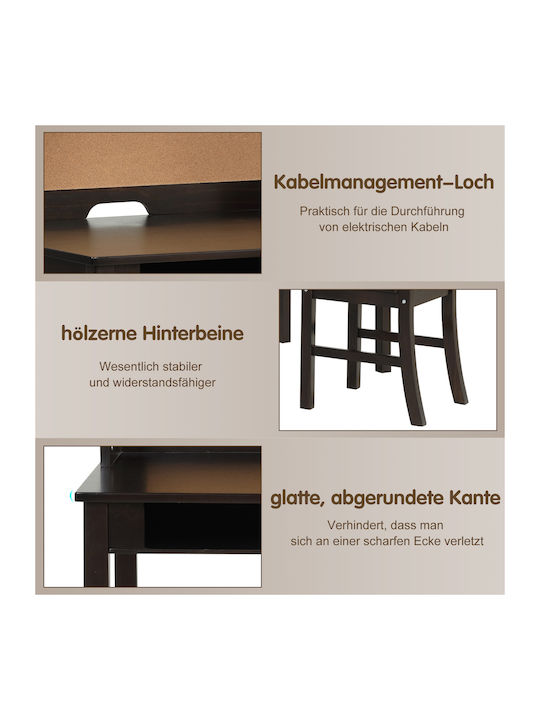 Kinderschreibtisch aus Melamin Braun 111.5x61x110.5cm