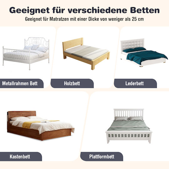 Costway Bed Rails in Gray Color 105x42cm 1pcs