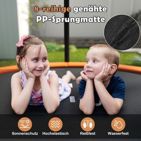 Costway Trampolină pentru copii Diametru 244cm cu Scară & Net