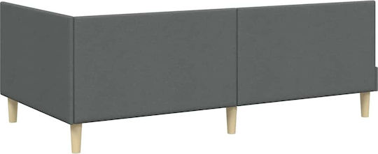 Einzelschlafbett Mit Stoff Dunkelgrau Mit Lattenrost Für Matratze 90x200cm