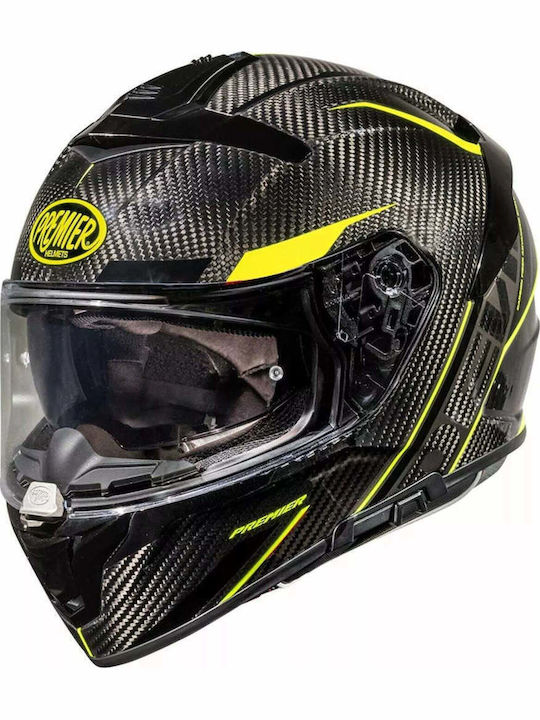 Premier Devil Carbon STY Gloss Yellow / Black Κράνος Μηχανής Full Face 1490gr με Pinlock και Sunvisor