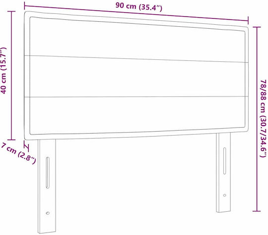 vidaXL Табла за легло Текстилна Кремава 90x88 см