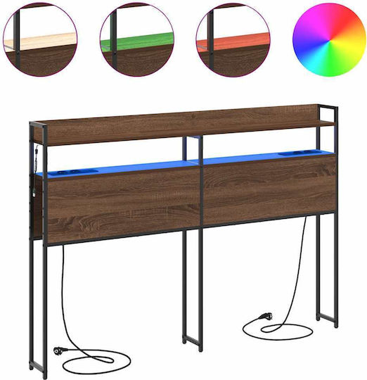 vidaXL Tăblie De Pat Din Lemn Maro Stejar 150x98cm