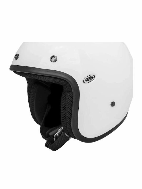 Premier Classic CS U8 Gloss White Motorcycle Helmet Jet ECE 22.06 1040gr