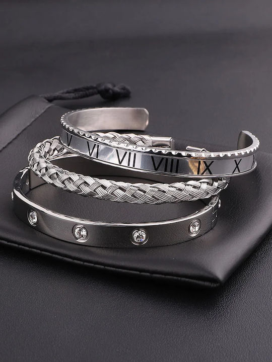 Legend Accessories Damen Set Armbänder Handschellen aus Stahl