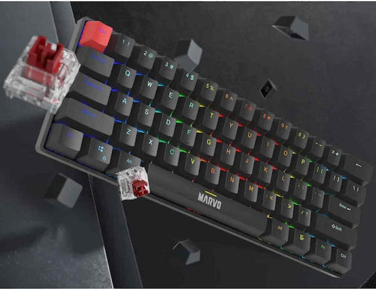 Marvo Saber 61 KG933G Gaming Μηχανικό Πληκτρολόγιο με Jixian Red διακόπτες και RGB φωτισμό (Αγγλικό US)