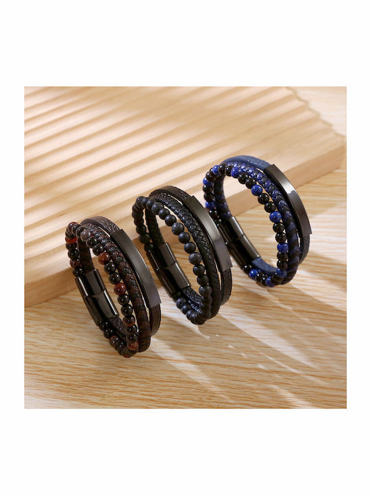 Legend Accessories Men's Leather Bracelet 23cm