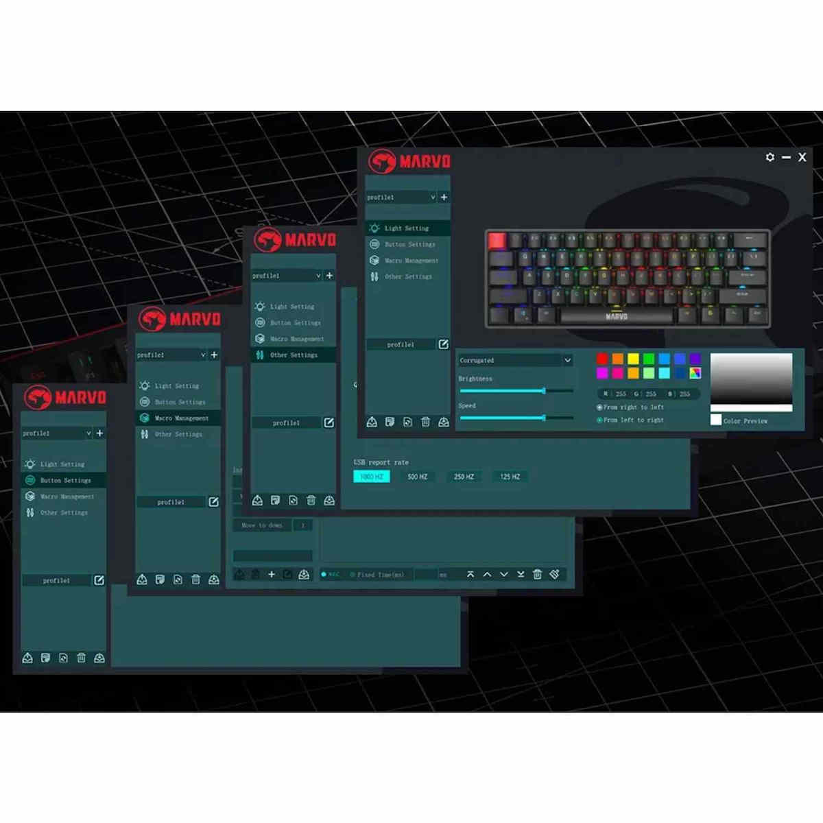 Marvo Saber 61 KG933G Gaming Tastatură Mecanică cu Jixian Red