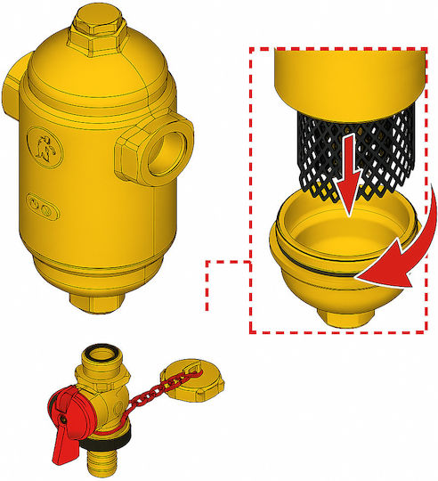Giacomini R146dy106 Separator De Nămol Flanșat Dn65 17.5 M³/h Anti-Blocare Curățare Rapidă Oțel