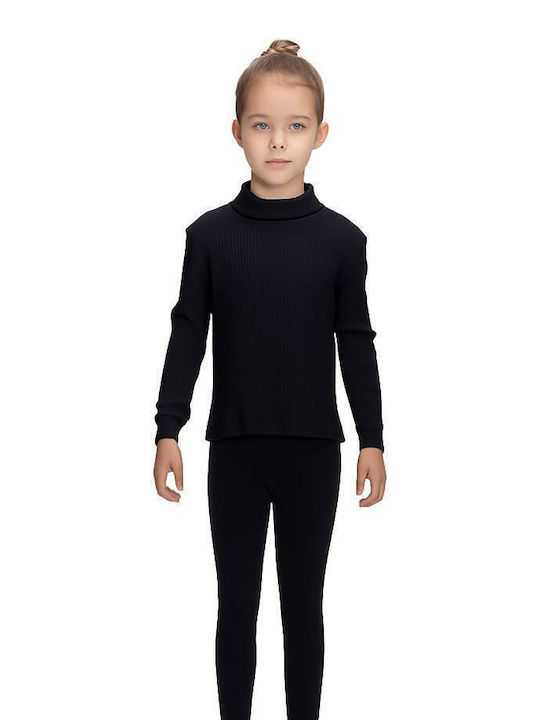 Kinderoberteile Rollkragenpullover Langärmelig Schwarz