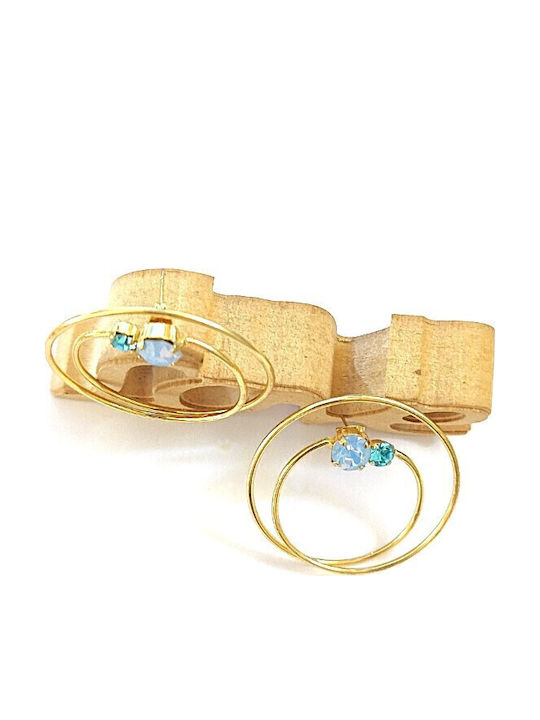 Loua Jewels Σκουλαρίκια Κρεμαστά Επιχρυσωμένα με Πέτρες