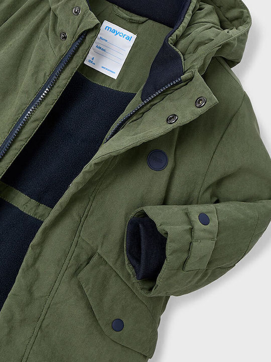Kinder Parka mit Kapuze Khaki