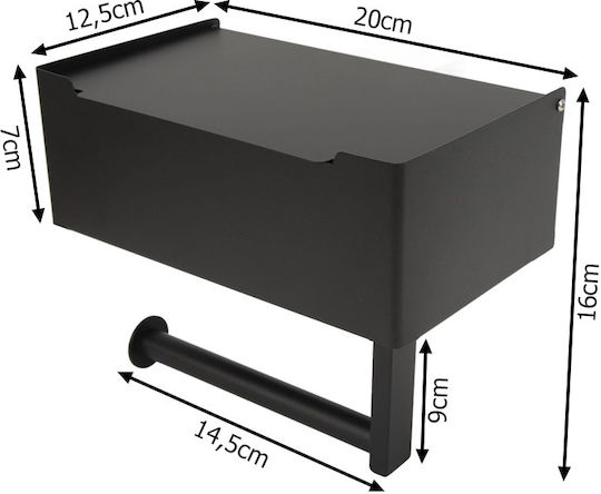 Verk Group De perete Suport de hârtie Metal Neagră