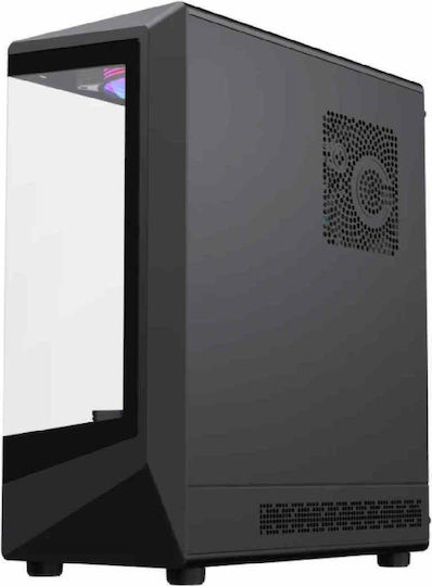GameMax Vista COC AB Геймърско бюро Midi Tower Компютърна кутия със страничен прозорец и ARGB осветление Черен
