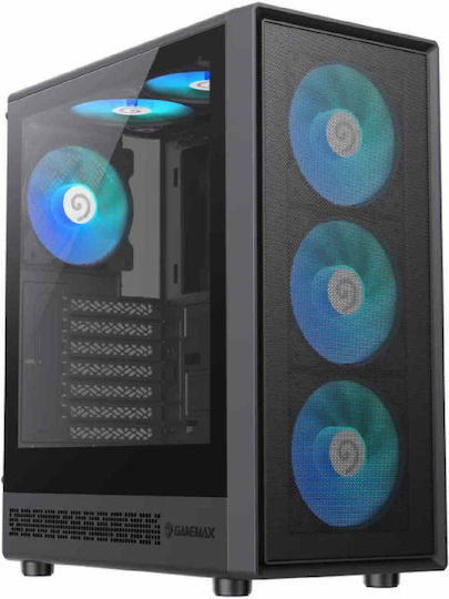 GameMax Storm 2 AB Gaming Midi Tower Computer Case with Side Window and ARGB Lighting Black