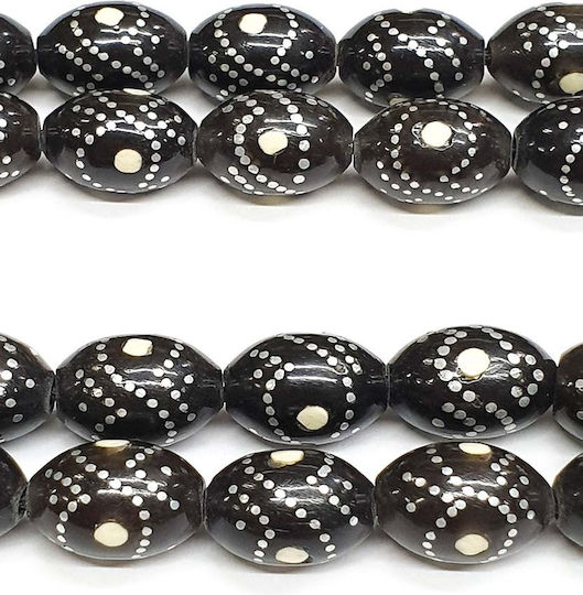 Roloi Komboloi Ebony Worry Beads with 21 Beads Black 34cm