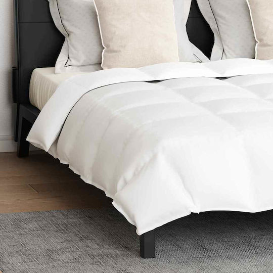 vidaXL Duvet Set Queen 240x220cm White 3pcs