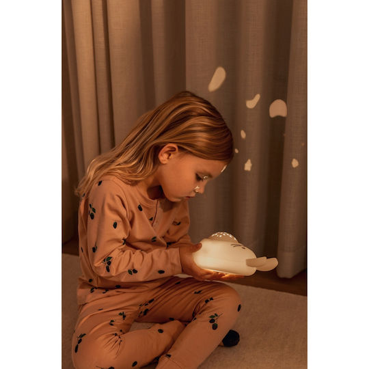 Liewood Led Kids Table Lamp Projector Manual Rabbit White 18.2x10.5cm