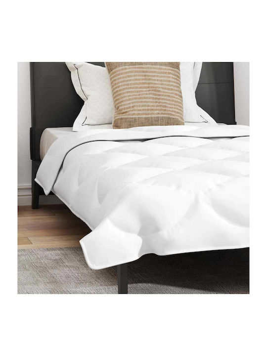 vidaXL Duvet Set Single with Microfiber Filling 135x220cm White 2pcs