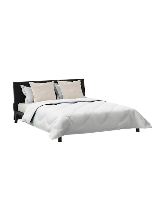 vidaXL Set Pilotă Dublu cu Umplutură Microfiber 200x220cm Alb 3buc