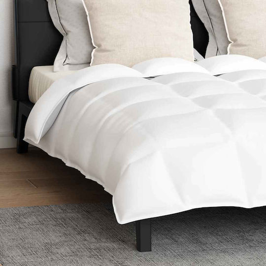 vidaXL Σετ Πάπλωμα Διπλό Πουπουλένιο 200x220εκ. Λευκό 3τμχ