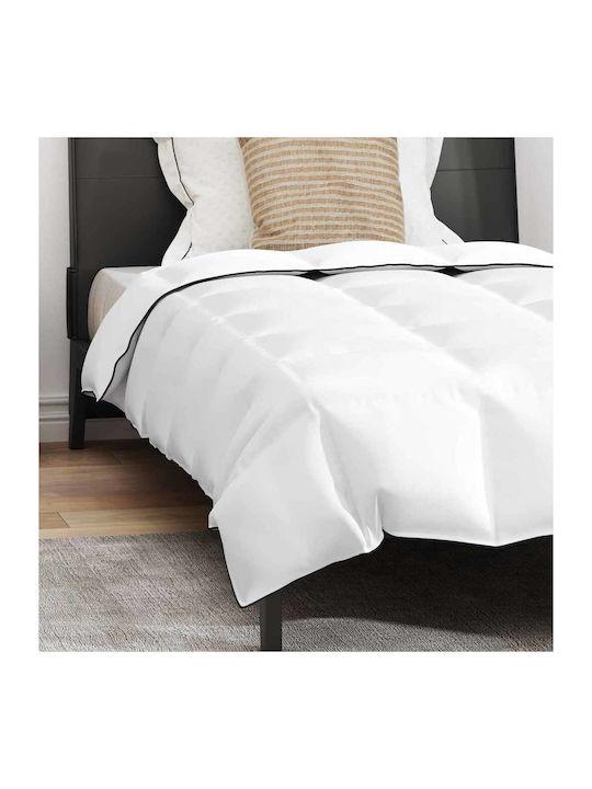 vidaXL Set Pilotă Single De Puf 135x220cm Alb 2buc