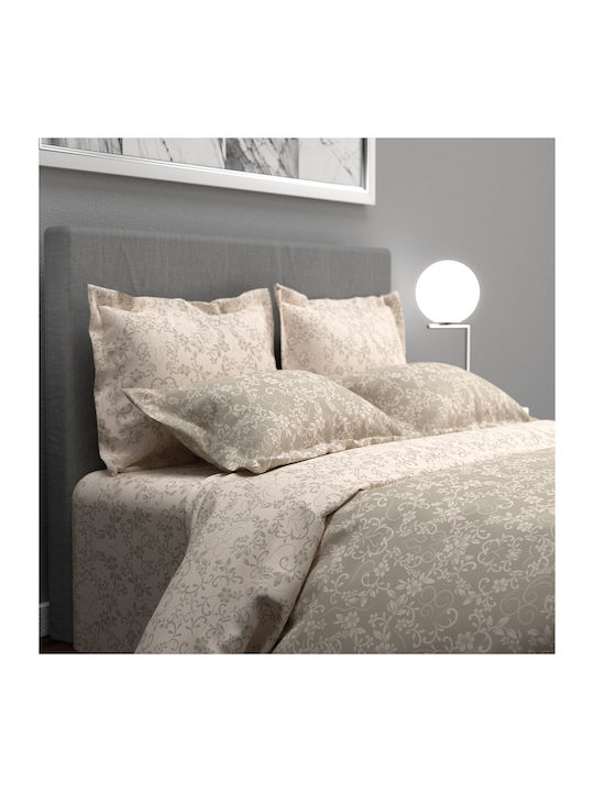 Charalambidis Textiles Salonica Σεντόνι Υπέρδιπλο με Λάστιχο 160x260εκ. Μπεζ