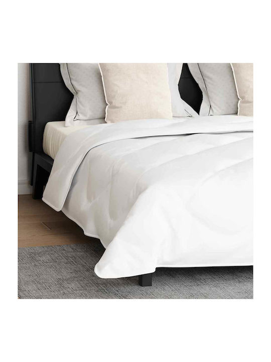 vidaXL Set Pilotă Dublu cu Umplutură Microfiber 200x200cm Alb 3buc