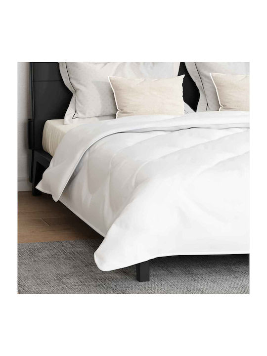 vidaXL Duvet Set Double with Microfiber Filling 200x200cm White 3pcs