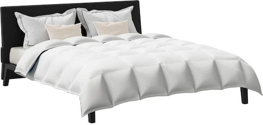 vidaXL Комплект Пухено Двойно с Пълнеж Microfiber 200x220бр Бял 3бр