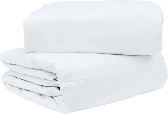 vidaXL Комплект Пухено Двойно с Пълнеж Microfiber 200x220бр Бял 3бр
