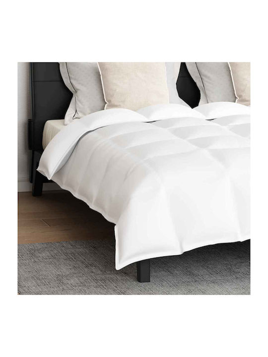 vidaXL Duvet Set Queen with Microfiber Filling 220x260cm White 3pcs