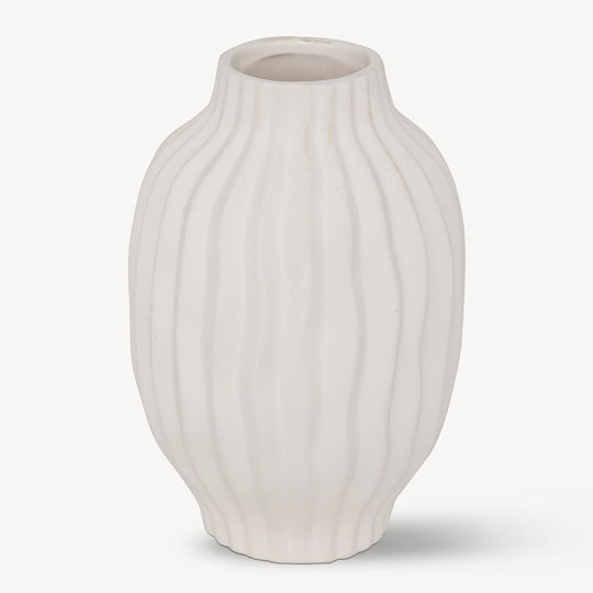 Βάζο Κεραμικό Fernan Λευκό 15x15xΥ22cm