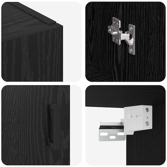 vidaXL Badezimmerschrank B69.5xT34xH90cm Schwarz