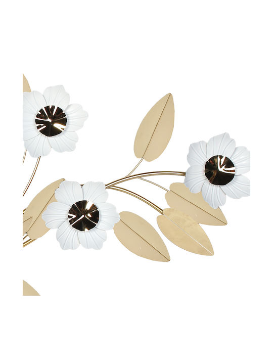 Keskor Wall Clock Metallic White 118x52cm