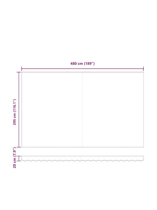 vidaXL Τέντα Βεράντας Πολύχρωμη 5x3m