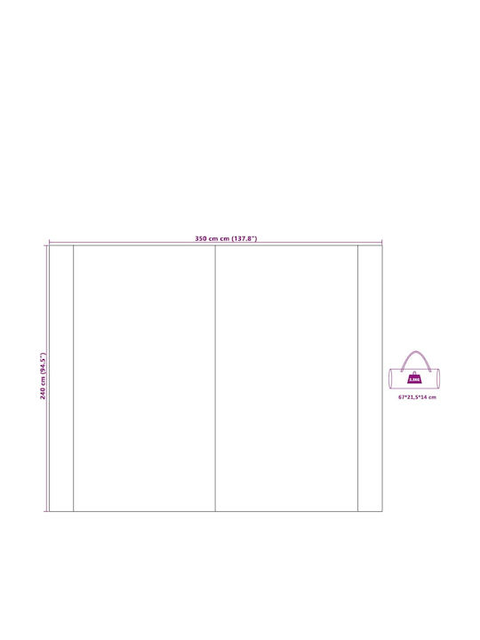 vidaXL Τέντα Βεράντας Μπλε 3.5x2.4m