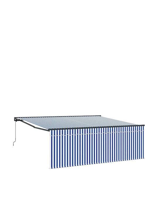 vidaXL Τέντα Βεράντας με Led Μπλε 4x3m