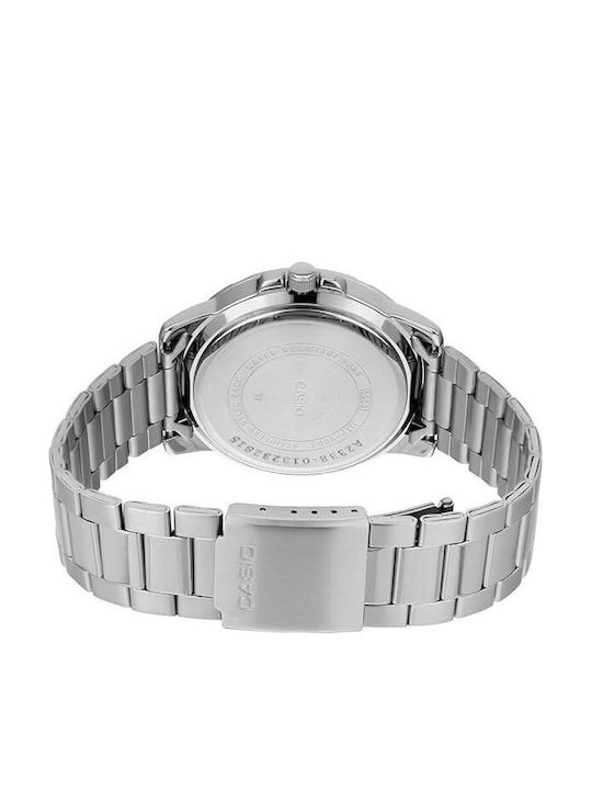 Casio Collection Herrenuhr 45mm Batterie mit Silber Metallarmband