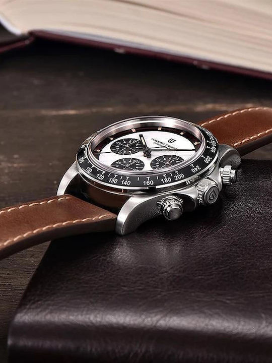 Pagani Design Men's Watch Chronograph Battery with Brown Metal Bracelet