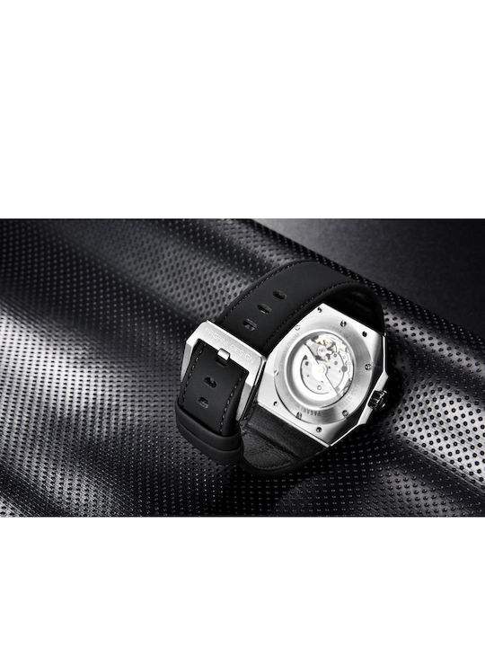Pagani Design Men's Watch Chronograph Automatic with Black Leather Strap