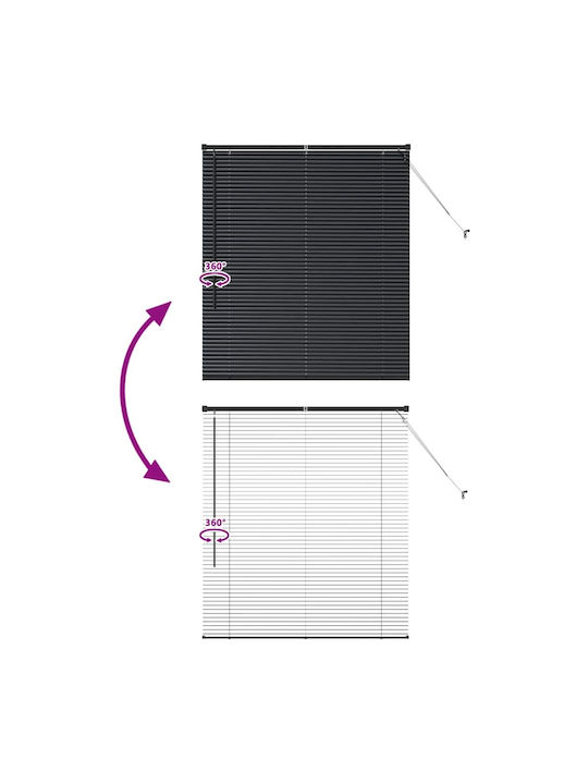 vidaXL Shade Blind Aluminum in Black Color L110xH130cm