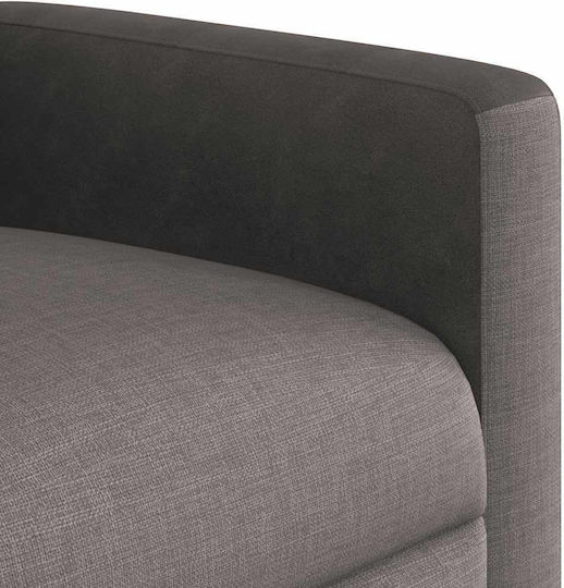 Sessel mit Fußhocker Taupe 50x54x100cm