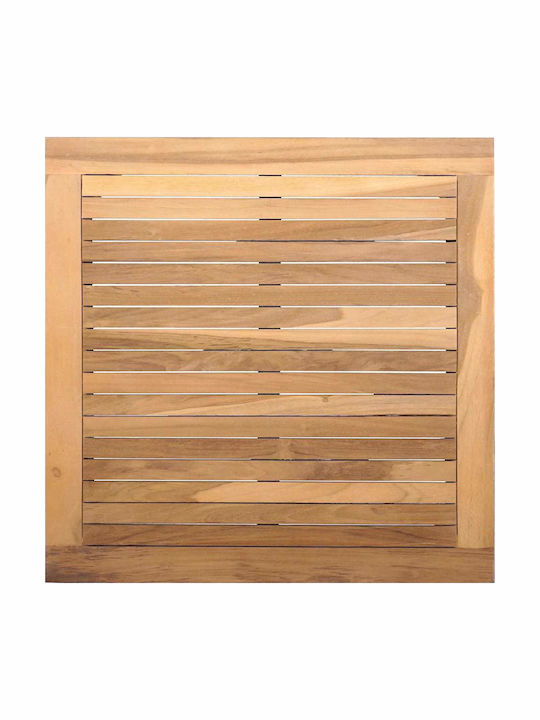 Sitting Room Table for Small Outdoor Spaces from Teak Brown 60x60x30cm