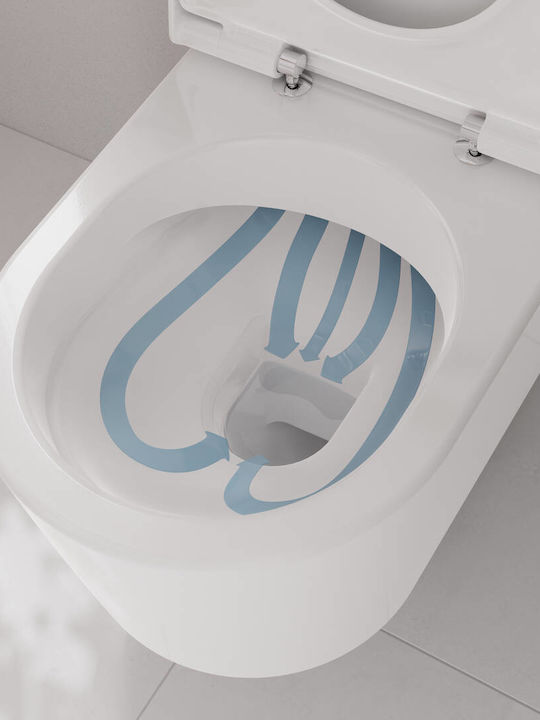 Hansgrohe Λεκάνη Κρεμαστή με Καζανάκι Χωρίς Κάλυμμα