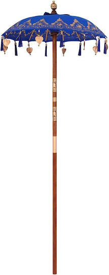 Umbrelă Rotundă Din Lemn Albastră Φ2.5xÎ2.6m
