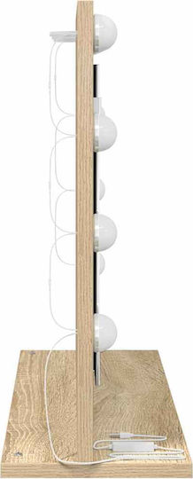 vidaXL Rechteckiger Badezimmerspiegel LED mit Regal 60x45cm Beige
