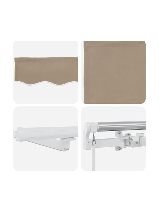 vidaXL Terrace Tent with LEDs Beige 3x2.5m
